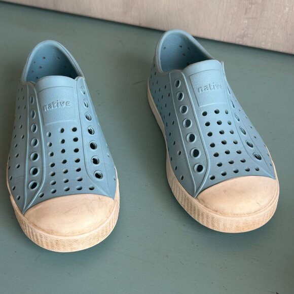 Native Jefferson Kids Size 11 Sky Blue/Shell White Toddler Girl Sneaker - Picture 11 of 11